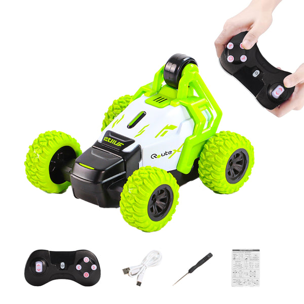 2.4GHz RC Rotating Toy Car Remote Control Fast Stunt Car Kids Toy Green