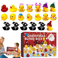 Christmas 24 Days Countdown Advent Calendar with Rubber Ducks and Accessory Children Bath Toys Gift