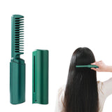 Portable Hair Straightener Comb Rechargeable Mini Hair Straightener Green