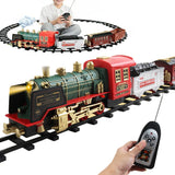 Electric Steam Train Set with Sound and Light Xmas Kid Toy