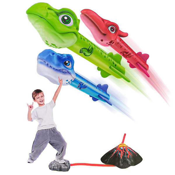 Dinosaur Rocket Launching Toy Kids Outdoor Play Toy