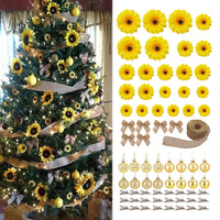 71Pcs Christmas Tree Decoration Kit Sunflower Decoration Christmas Party Decorative Supplies