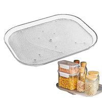 Clear Lazy Susan Fridge Organizer Rectangular Turntable Organizer for Table Kitchen Countertop