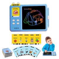 224 Words Talking Flash Cards LCD Writing Tablet Toddlers Preschool Words Learning Cards Toy Kid Gift Blue