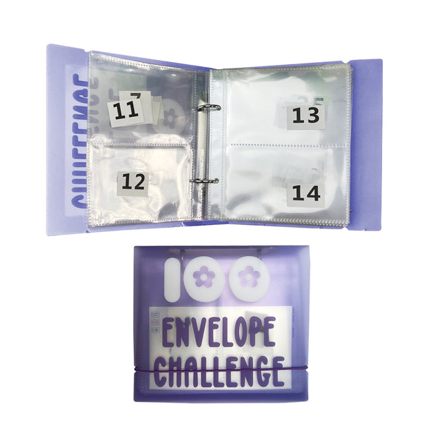 100 Envelope Challenge Binder Budget Binder Money Saving Challenge Book Purple