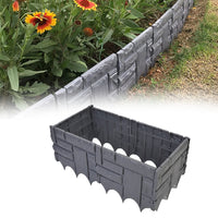 6Pcs Plastic Garden Landscape Edging Borders Flower Bed Borders Grey