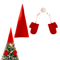 Christmas Hat Nose Gloves Decoration Set Christmas Tree Top Creative Xmas Party Decoration