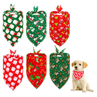 6Pcs Triangle Xmas Pet Scarf Bibs Pet Holiday Accessories Decoration for Cats Dogs