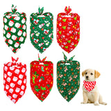 6Pcs Triangle Xmas Pet Scarf Bibs Pet Holiday Accessories Decoration for Cats Dogs