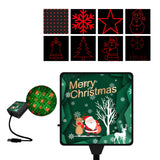 USB 8 Patterns Christmas Projector Lamp Car Room Atmosphere Lamp LED Decoration Projector Night Light Style 1