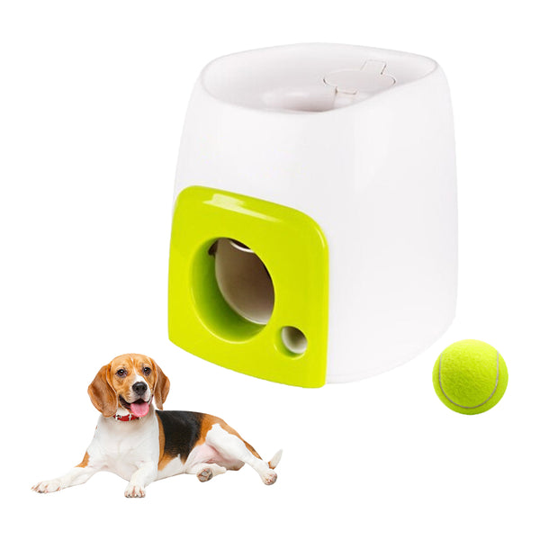 Pet Dog Double Hole Food Reward Machine Automatic Dog Toy Tennis Ball Launcher