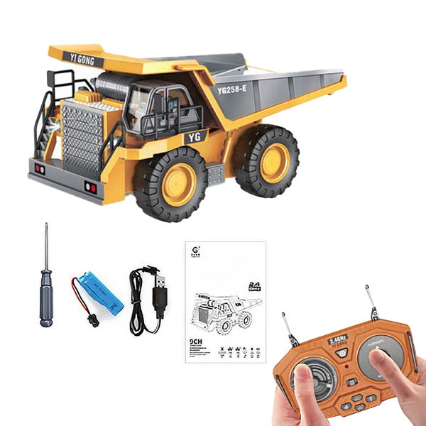 Remote Control Dump Truck RC Construction Vehicles with Lights and Sounds Truck Toy Kid Gift