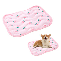 Pet Cooling Mat Breathable Ice Sleeping Pad for Cats Dogs Pink