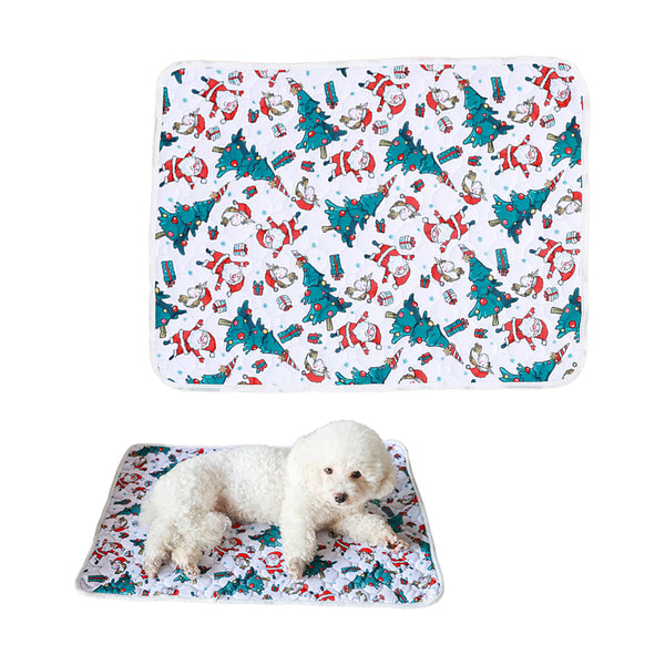 Christmas Washable Reusable Pet Dog Training Pads Pee Mat Absorbent Cushion Bed Style 2