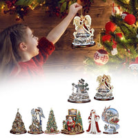 8Pcs Christmas Tree Hanging Ornaments with String for Christmas Decoration