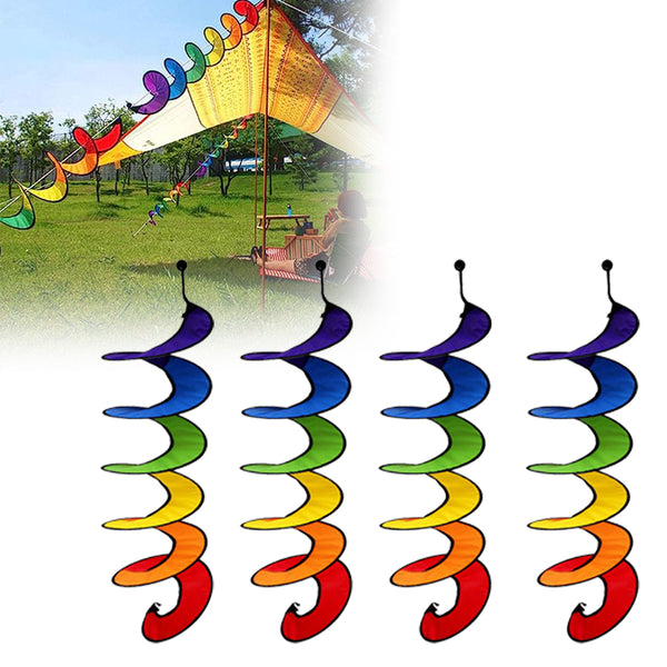 4Pcs Rainbow Curlie Spinner Wind Spinner Colorful Hanging for Outdoor Indoor Decoration