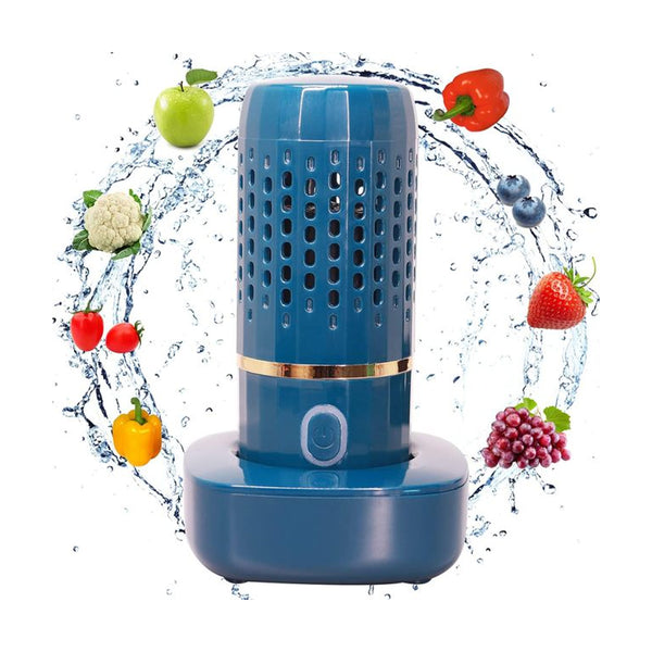 Portable Fruit and Vegetable Cleaning Machine Rechargeable Food Washing Purifier Vegetable Washer Dark Blue