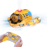 RC Boats with LED Light 2.4GHz Remote Control Boat Kid Toy Gift Yellow