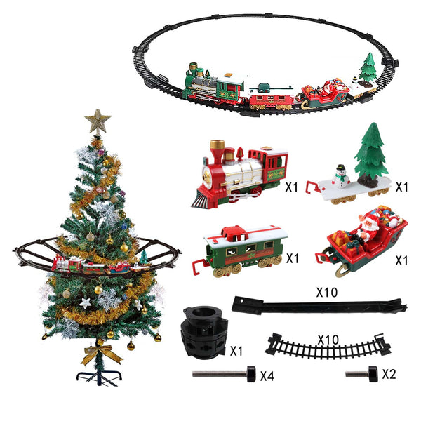 Electric Christmas Tree Train Set with Sounds and Lights Train Around Christmas Tree