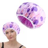 3Pcs Double Layer Water-resistant Shower Cap Sleep Bath Hat Hair Care