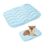 Pet Cooling Mat Breathable Ice Sleeping Pad for Cats Dogs Blue