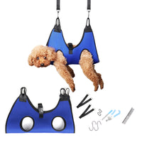 Pet Grooming Hammock Harness Set Pet Grooming Helper for Nail Trimming Clipping Grooming Blue