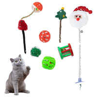 Christmas Theme Cat Toy Set Pet Interactive Toy Set Style 1