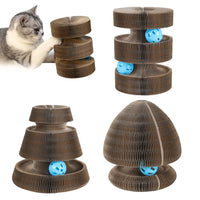 Magic Organ Foldable Cat Scratch Board Interactive Toys with Bells Style 3