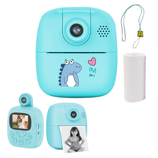 Instant Print Camera for Kids 1080P HD Selfie Video Camera Blue