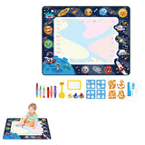 Reusable Water Drawing Mat Cartoon Doodle Painting Mat Kids Painting Writing Learning Toy Kit Planet Style