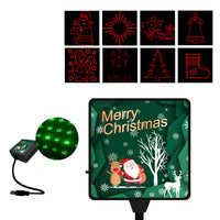 USB 8 Patterns Christmas Projector Lamp Car Room Atmosphere Lamp LED Decoration Projector Night Light Style 2