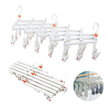 Foldable Hanger Laundry Pinch Hanger Multi-Functional Clothes Hanger White