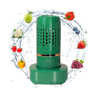 Portable Fruit and Vegetable Cleaning Machine Rechargeable Food Washing Purifier Vegetable Washer Green