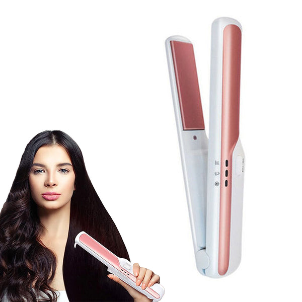 USB Cordless Hair Straightener Rechargeable Travel Portable Hair Styling Tool White