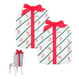 2Pcs Christmas Bowknot Chair Back Cover Dining Chair Slipcovers Xmas Banquet Decorations White