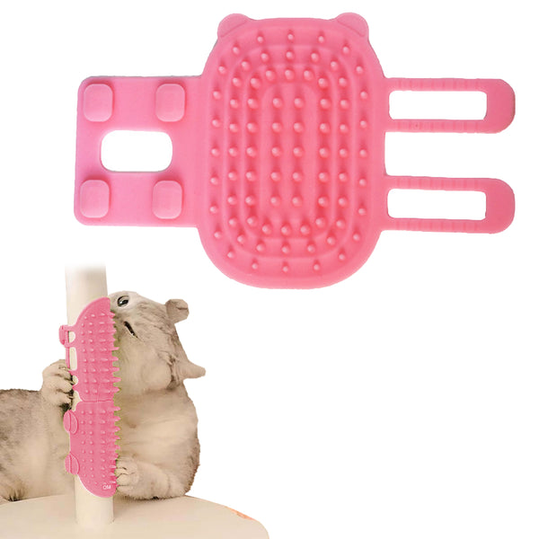 Silicone Pet Tickling Artifact CatsTickling Comb Cat Corner Brush Pet Itch Tool Pink