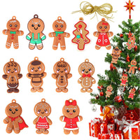 12Pcs Gingerbread Man Decoration Christmas Tree Hanging Pendants Style 4