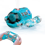 RC Boats with LED Light 2.4GHz Remote Control Boat Kid Toy Gift Blue