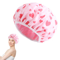 3Pcs Double Layer Water-resistant Shower Cap Sleep Bath Hat Hair Care