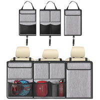 Large Capacity Car Back Seat Organizer and Storage Grey