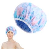 3Pcs Double Layer Water-resistant Shower Cap Sleep Bath Hat Hair Care