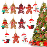 12Pcs Gingerbread Man Decoration Christmas Tree Hanging Pendants Style 3