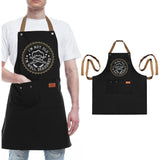 3 Pockets Cooking Apron Kitchen Letters Printed Adjustable Apron Style 3