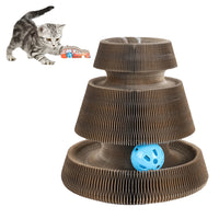 Magic Organ Foldable Cat Scratch Board Interactive Toys with Bells Style 3