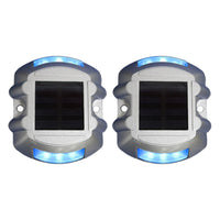 2Pcs Solar LED Pathway Driveway Lights Dock Step Safety Marker Lamps Blue