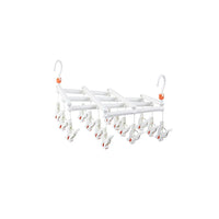 Foldable Hanger Laundry Pinch Hanger Multi-Functional Clothes Hanger White