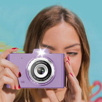 1080P Retro Digital Camera with 32G Memory Card Kids Student Camera Purple