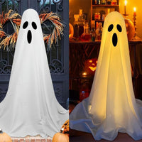 Light Up White Ghost Decoration Standing Ghosts for Halloween Outdoor Yard Patio Lawn Garden