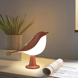 Touch Control Bedside Lamp Magpie LED Desk Lamp Reading Night Light Red Wood Color