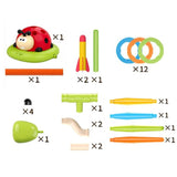 3-in-1 Musical Jump Toy Toss Ring Game Toy Rocket Launcher for Kids